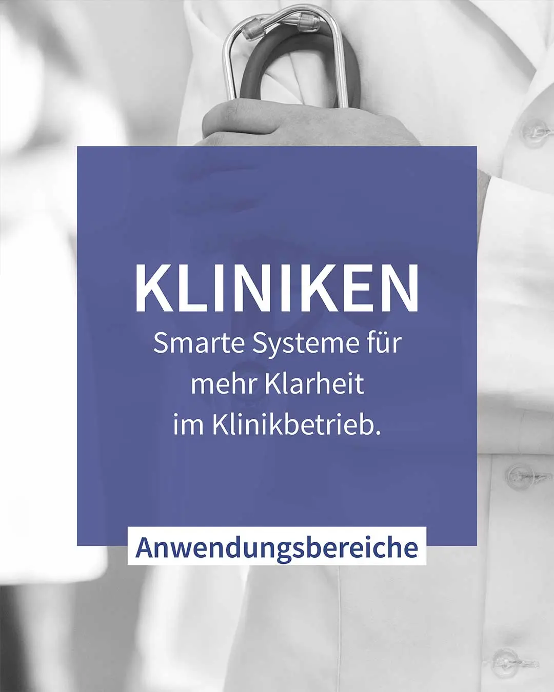 Grafik mit Text: Klinken – smarte Systeme für mehr Klarheit im Klinikbereich